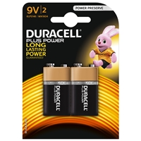 [BADUR-PP9VB2] Duracell Plus Power Alkaline Pack of 2 9V Battery