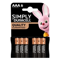 [BADUR-SIAAAB6] Duracell Simply Alkaline Pack of 6 AAA Batteries