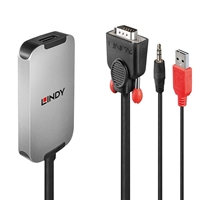 Lindy 38296 0.18m VGA & Audio (M) To DisplayPort (F) 1.2 USB Powered 1920x1080@60Hz