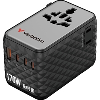 Verbatim Charge 'n' Travel 170W Universal Travel Adapter Black