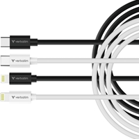 [CLVER-32392] Verbatim Essentials Sync & Charge USB-C to Lightning Cables (2 pack) Black & White