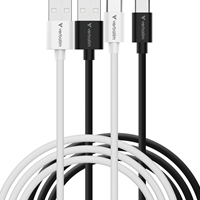 [CLVER-32393] Verbatim Essentials Sync & Charge USB-A to C Cables (2 pack) Black & White