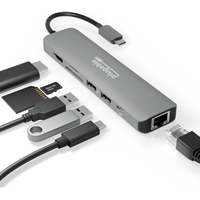 [LDPLU-USBC-7IN1E] Plugable USBC-7IN1E Portable USB-C Ethernet Docking Station