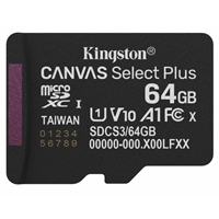 Kingston Canvas Select Plus 64GB Micro SD UHS-I Card with Adapter, 64GB RAM