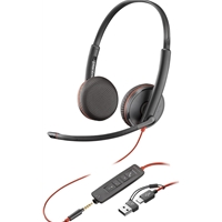 [SPPLA-8X229A6] Plantronics Blackwire 3225 Stereo USB-C Headset with 3.5mm Jack & USB-C/A Adapter (Bulk